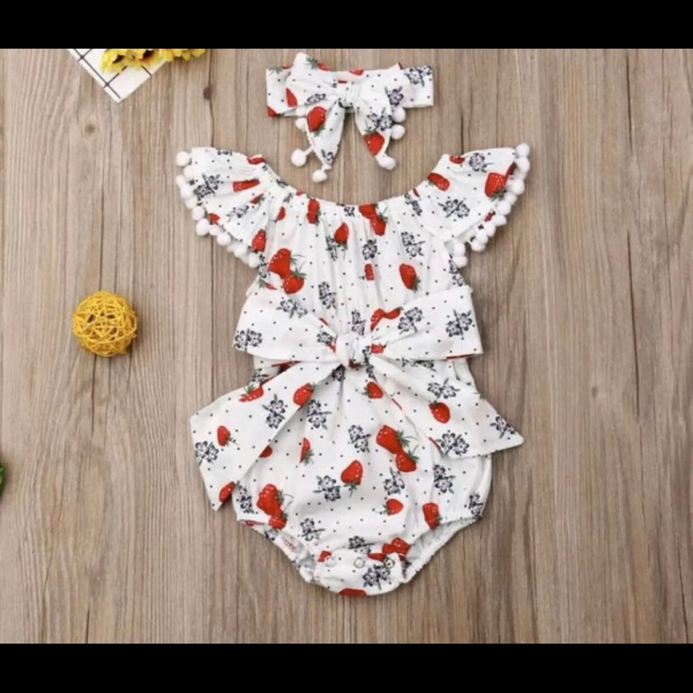 Strawberry baby romper